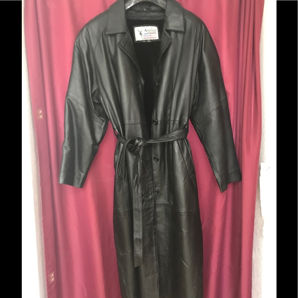 Ladies leather long coat