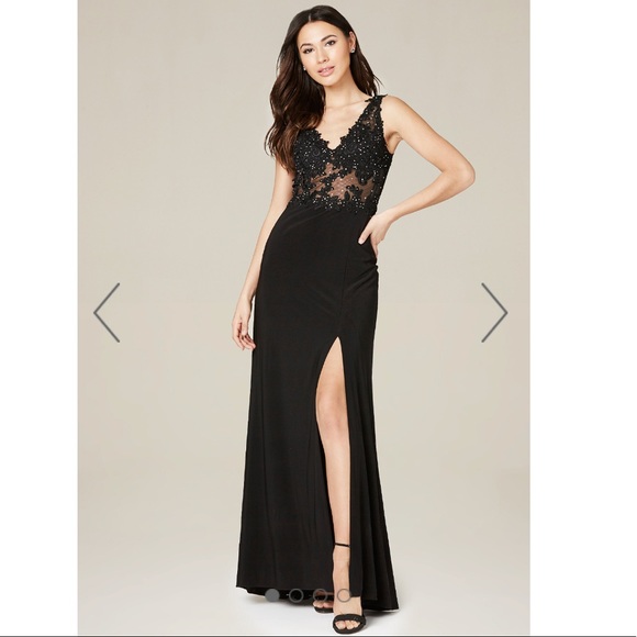 Bebe desi lace appliqué dress gown - Picture 2 of 6