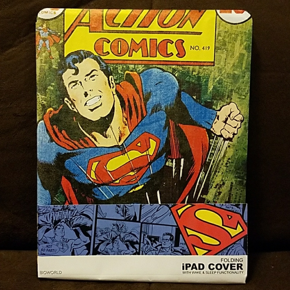 NWT! Bioworld Superman folding ipad cover
