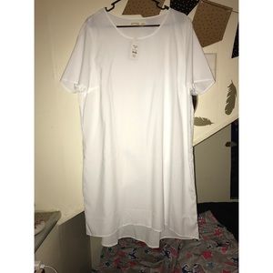 White jersey t shirt dress