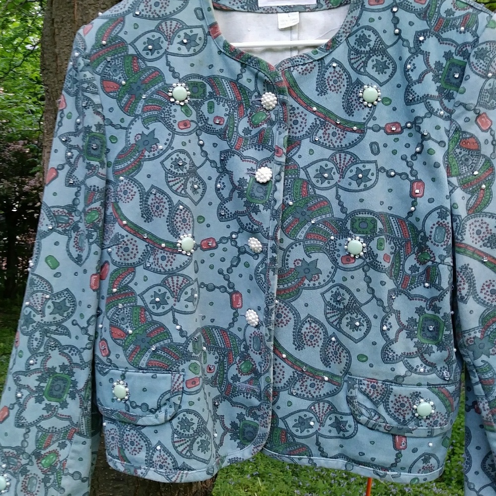 Apart Fashion embellished denim blazer - size L