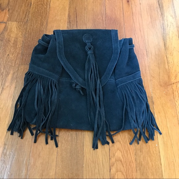Urban Outfitters Handbags - Ecote navy suede fringe backpack