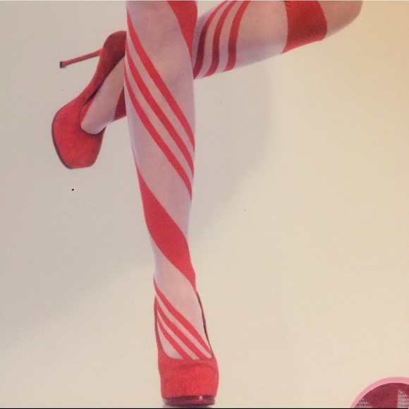 Leg Avenue Peppermint Candy Cane Striped Tights Hose OS New from
