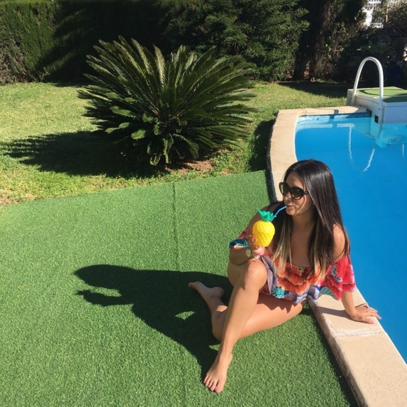 Floral Off the Shoulder Ruffle One Piece Swimsuit - Picture 4 of 8