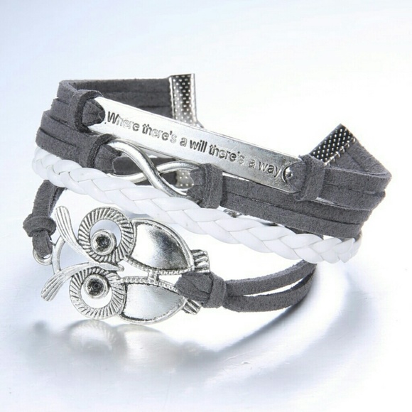 🆕NIP, Leather Bangle Bracelets - Gray - Picture 2 of 2