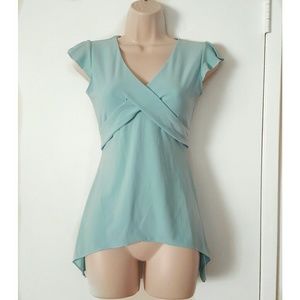 Light Blue Top with Adjustable Tie Back