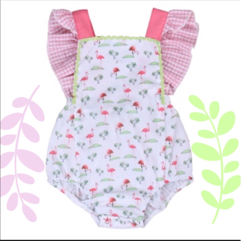 Pink flamingo Romper