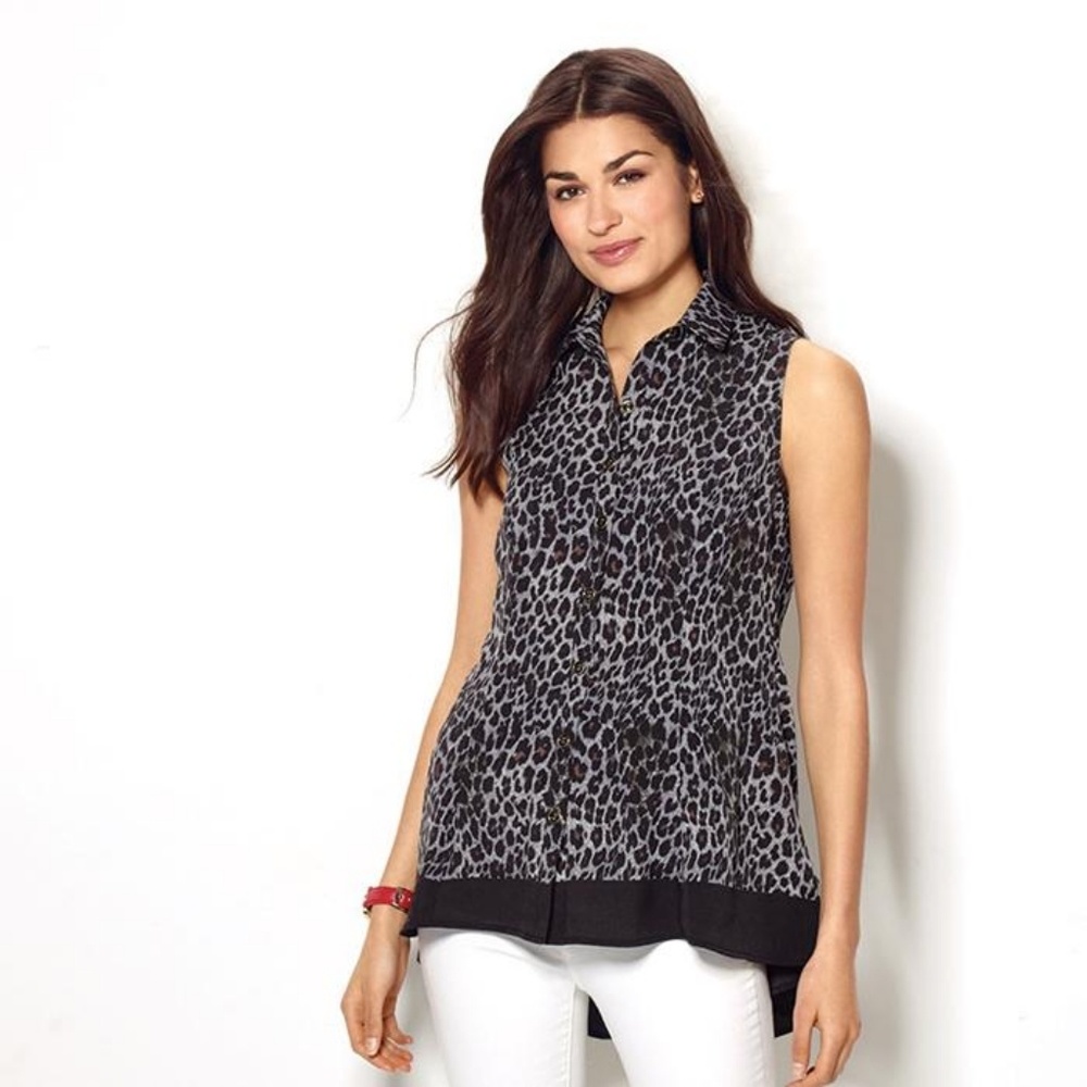 Animal-Printed Swing Top