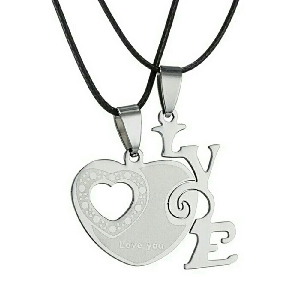 NIP, 2pc ❤️/Love Puzzle Necklaces, Friendship/Love