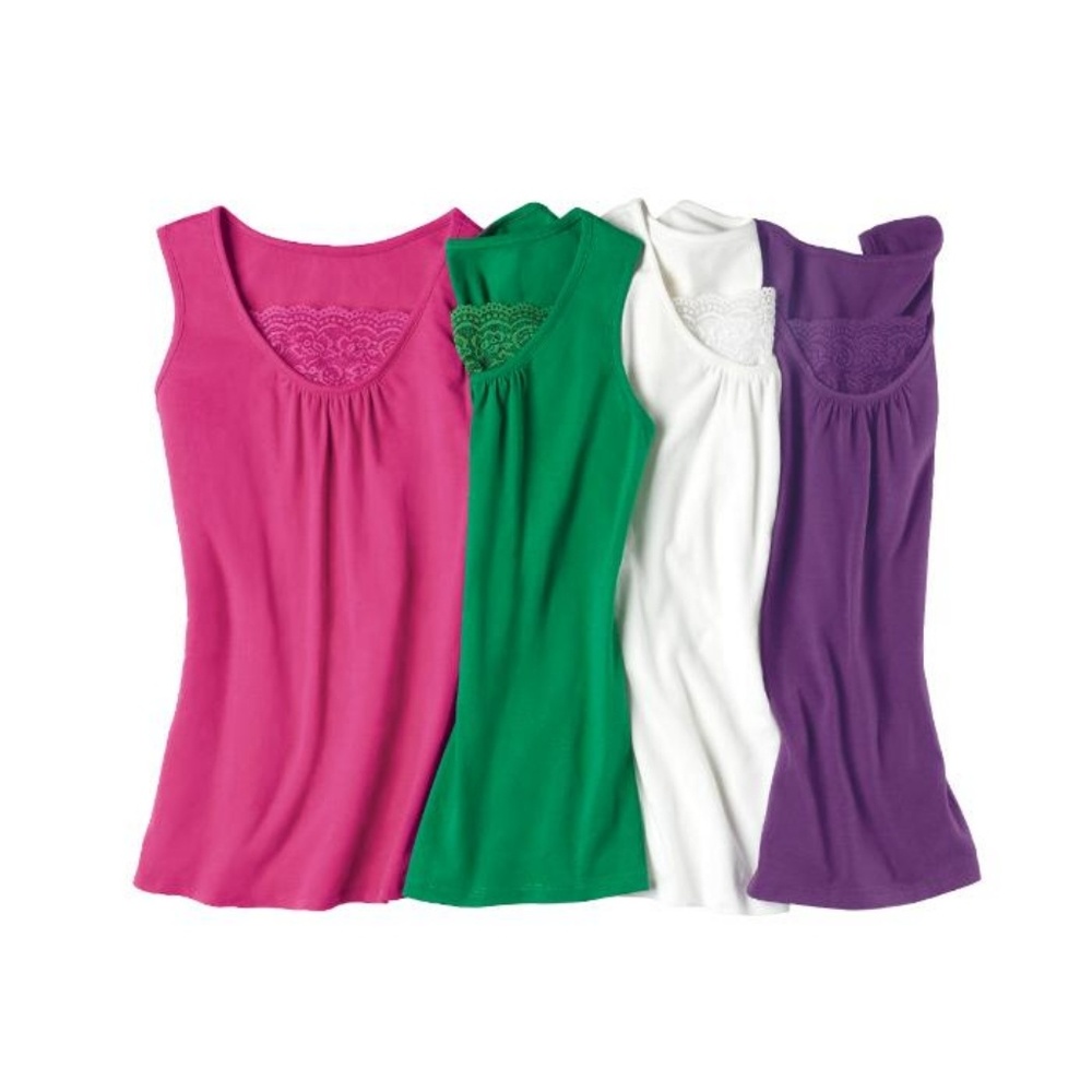 4-Pack of Lace-Inset Tanks