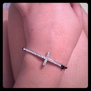 Cross bracelet with brown accents