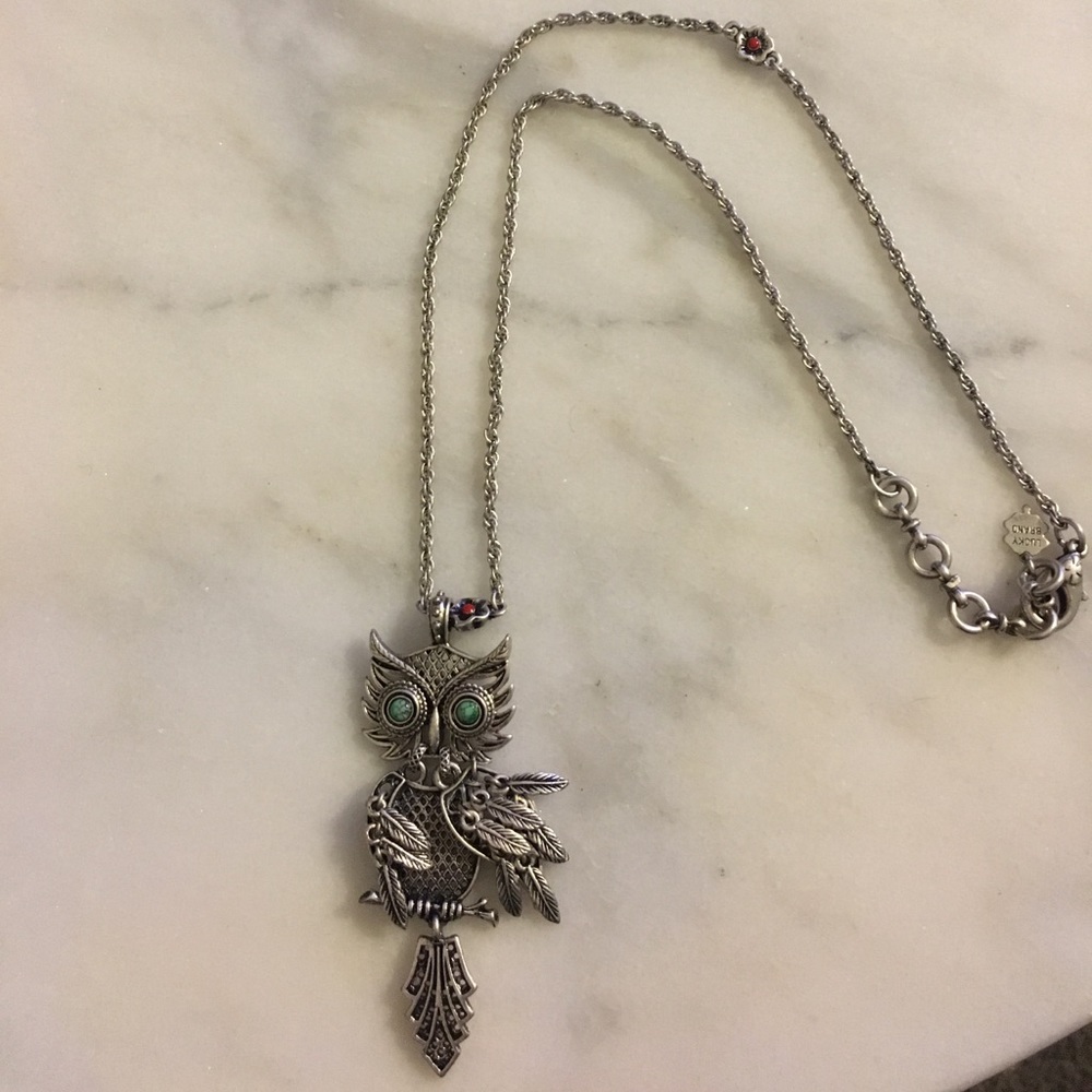 Lucky Brand silver owl necklace