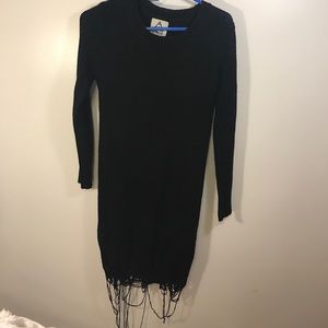 UNIF black long sleeve knit dress