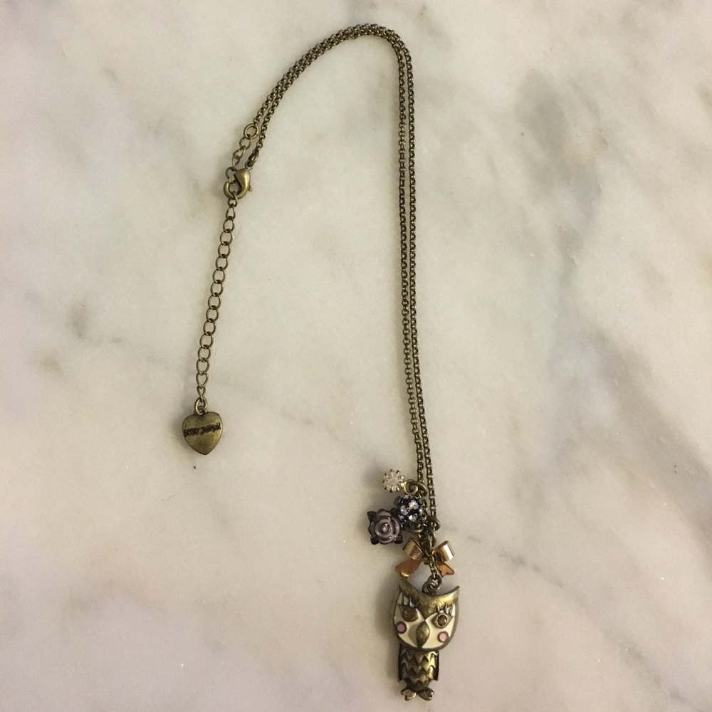 Betsey Johnson vintage-like owl necklace