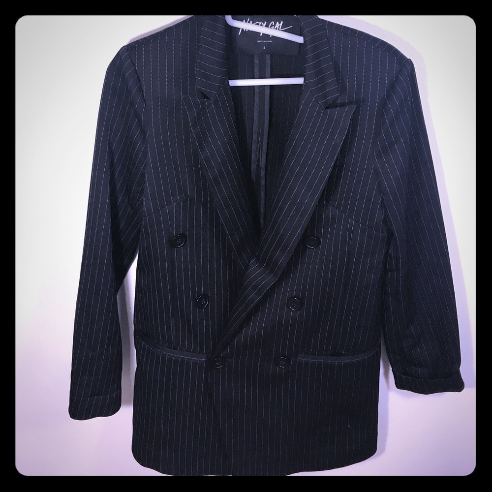 Nasty Gal pin stripped blazer