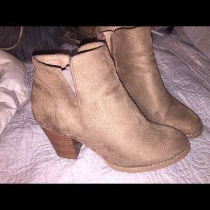 Tan suede ankle boots