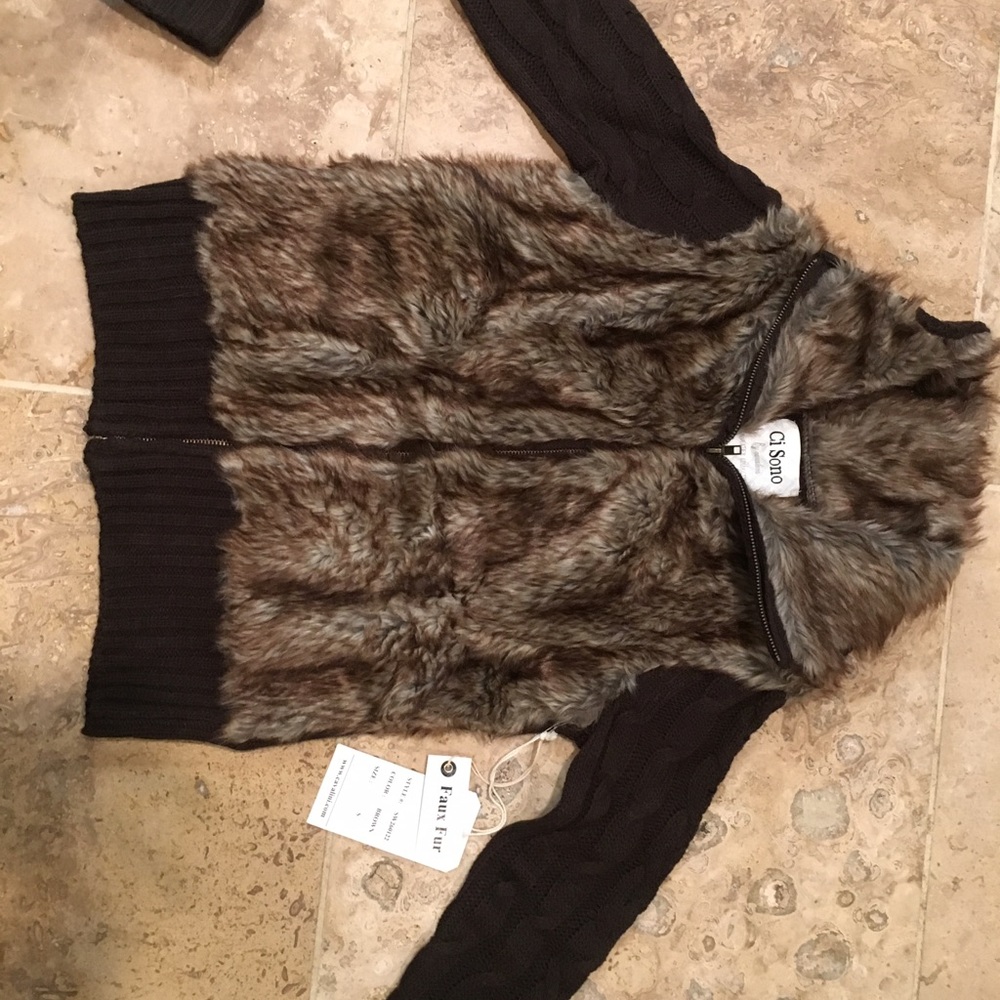 Ci Sono faux fur sweater