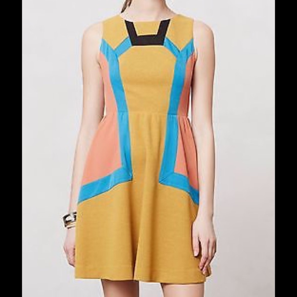 New Anthropologie color block dress
