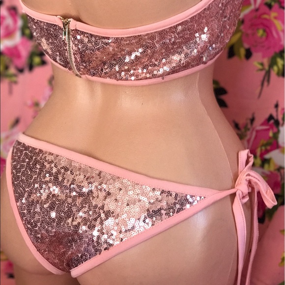Swim Barbie Pink Glitter Bikini Sexy Cheeky Sequins Poshmark