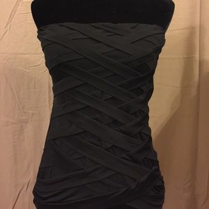 Basket-weave strapless top