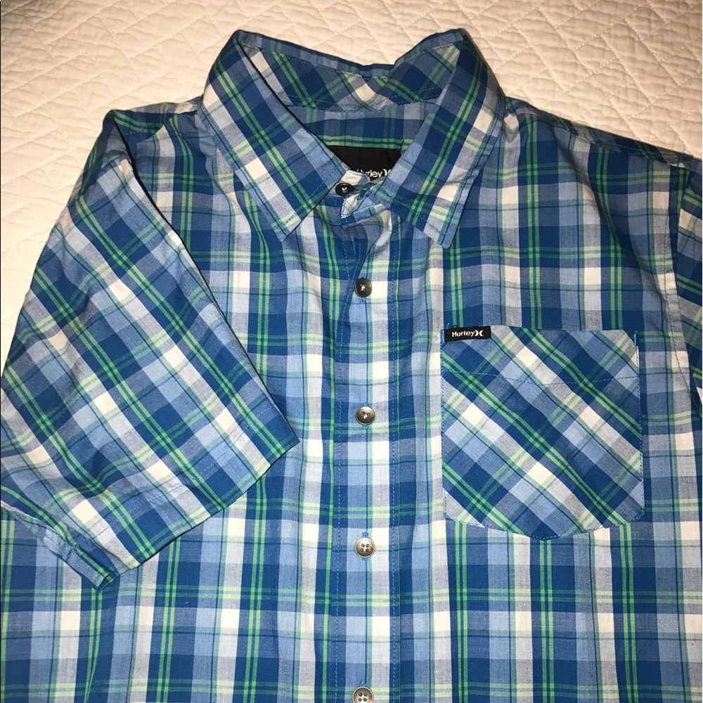 Hurley Plaid SS Shirt Sz M