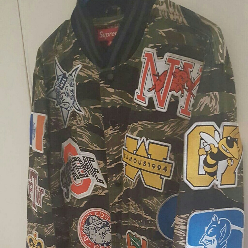 Supreme 07 NCAA Tiger Camo Varsity Jacket EXTREMEL