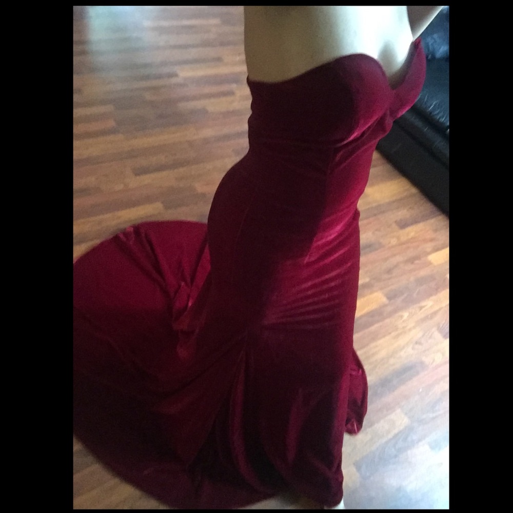 VELVET PROM DRESS