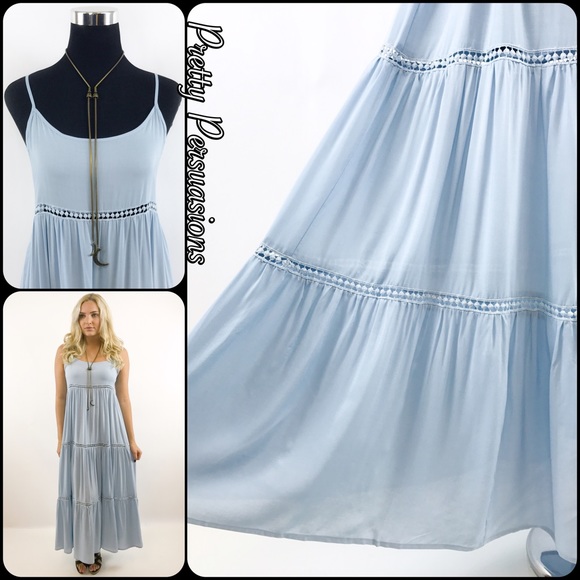 SOLD OUT ‼️ NWT Baby Blue Crochet Trim Maxi Dress - Picture 8 of 8
