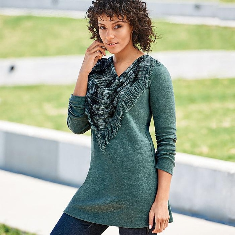 Scarf-Neck Top - Picture 2 of 2