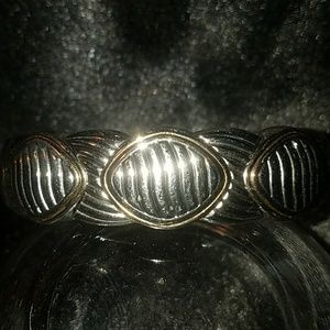 Silver Cable Hinged cuff bracelet
