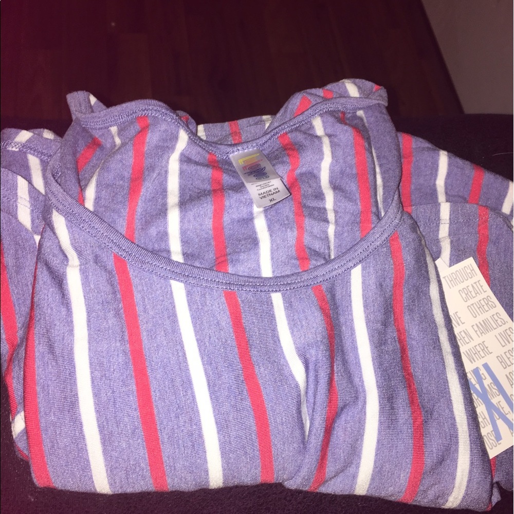 NWT LuLaRoe XL Classic Red white blue striped