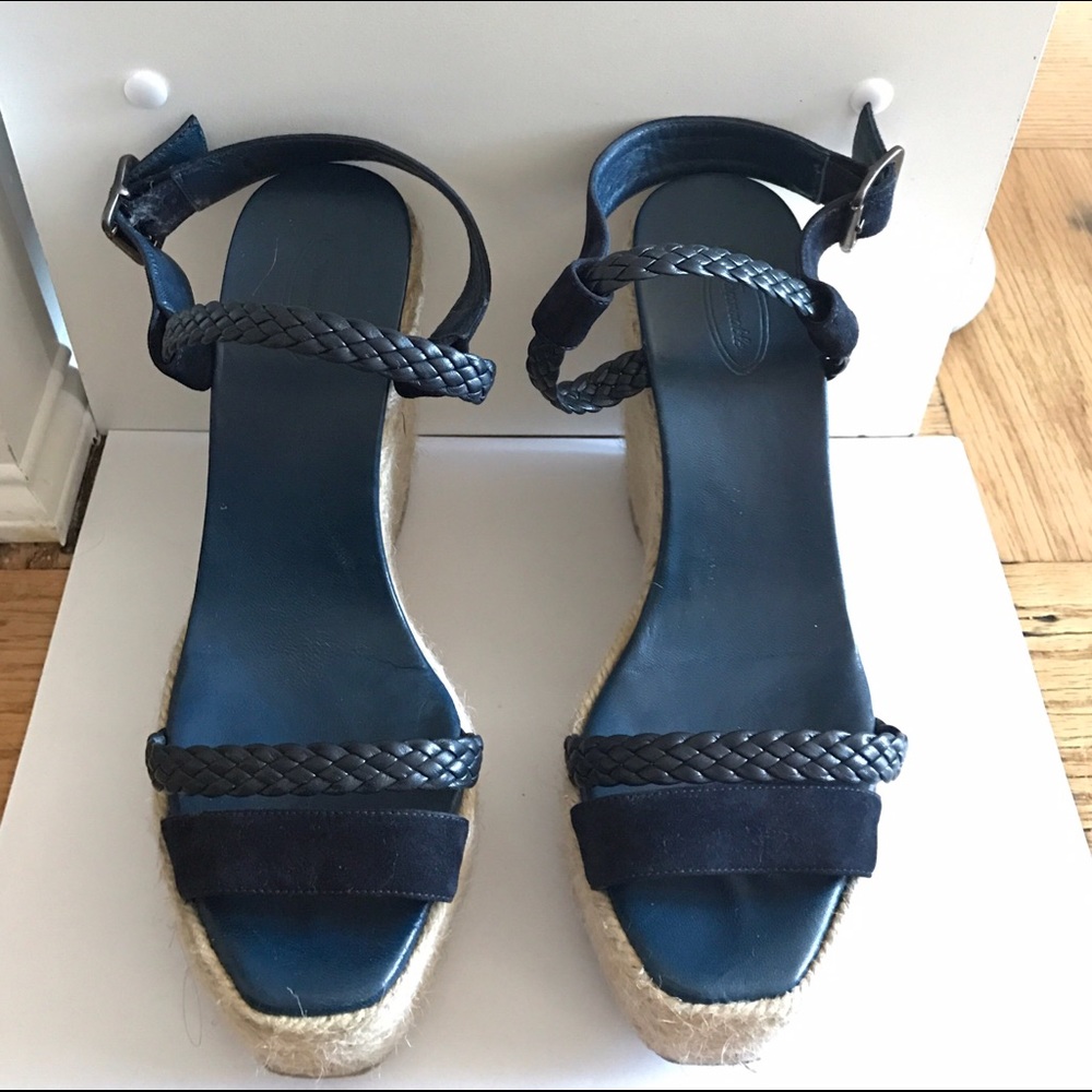 Faconnable Navy Leather Espadrilles - image 1