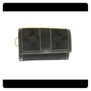Coach Wallet in Black Canvas and Leather