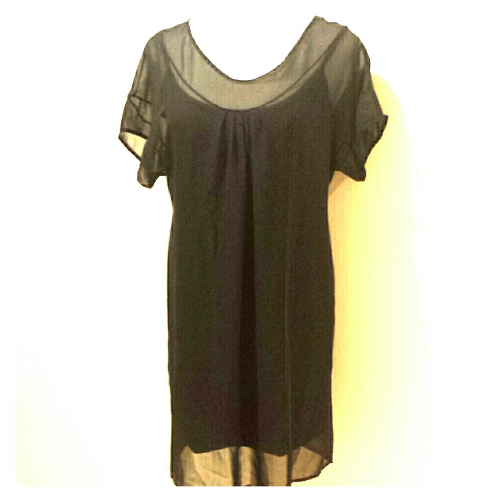 Black babydoll slip dress from Anatomie