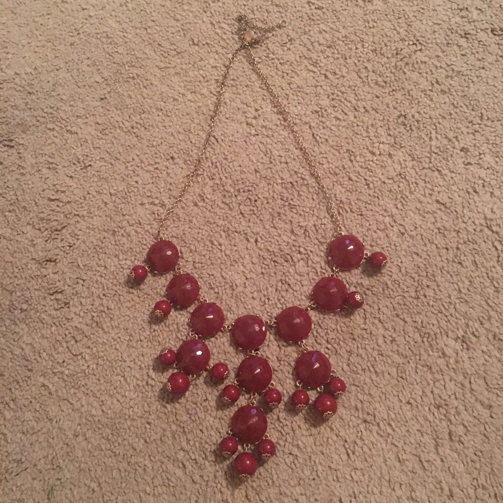 Red J. Crew style bubble necklace