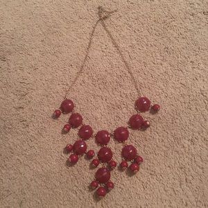 Red J. Crew style bubble necklace