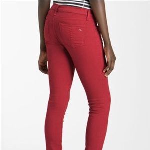 NWOT Rag & Bone Red Zipper Ankle Jean Size: 26