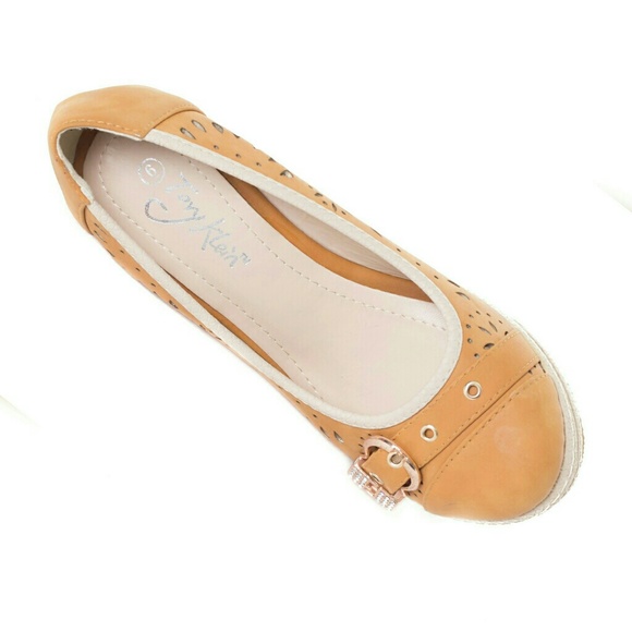 Women Buckle Wedge Espadrilles, HW-1675, Camel - Picture 3 of 4