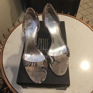 Silver Metallic Stiletto Heels Pelle Moda