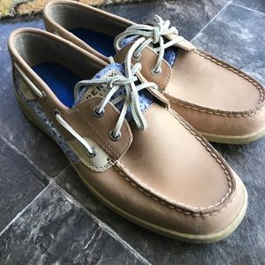 Sequined Sperry top sliders womens 9