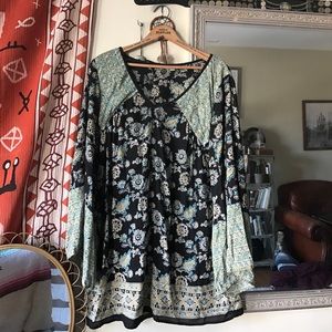 Urban Outfitters Floral Bell Sleeve Dress