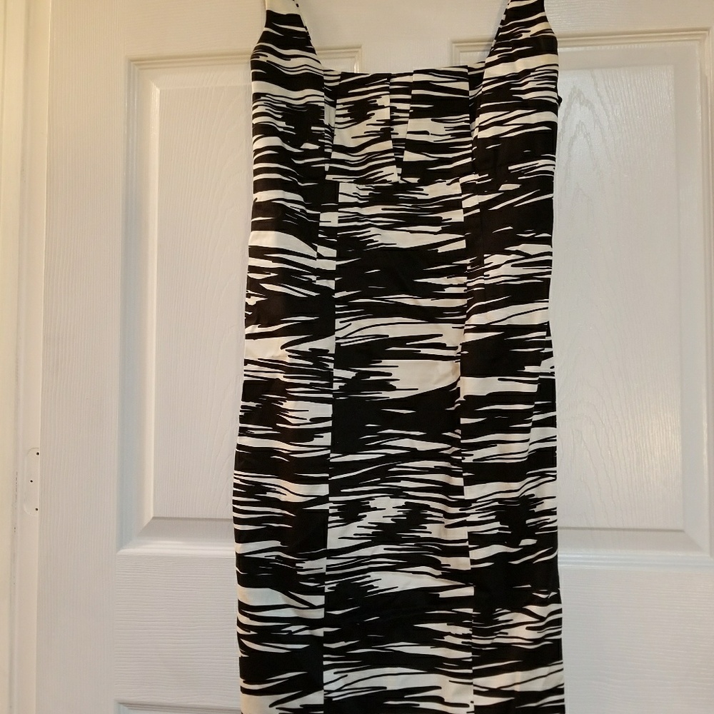 Black & white stretch dress