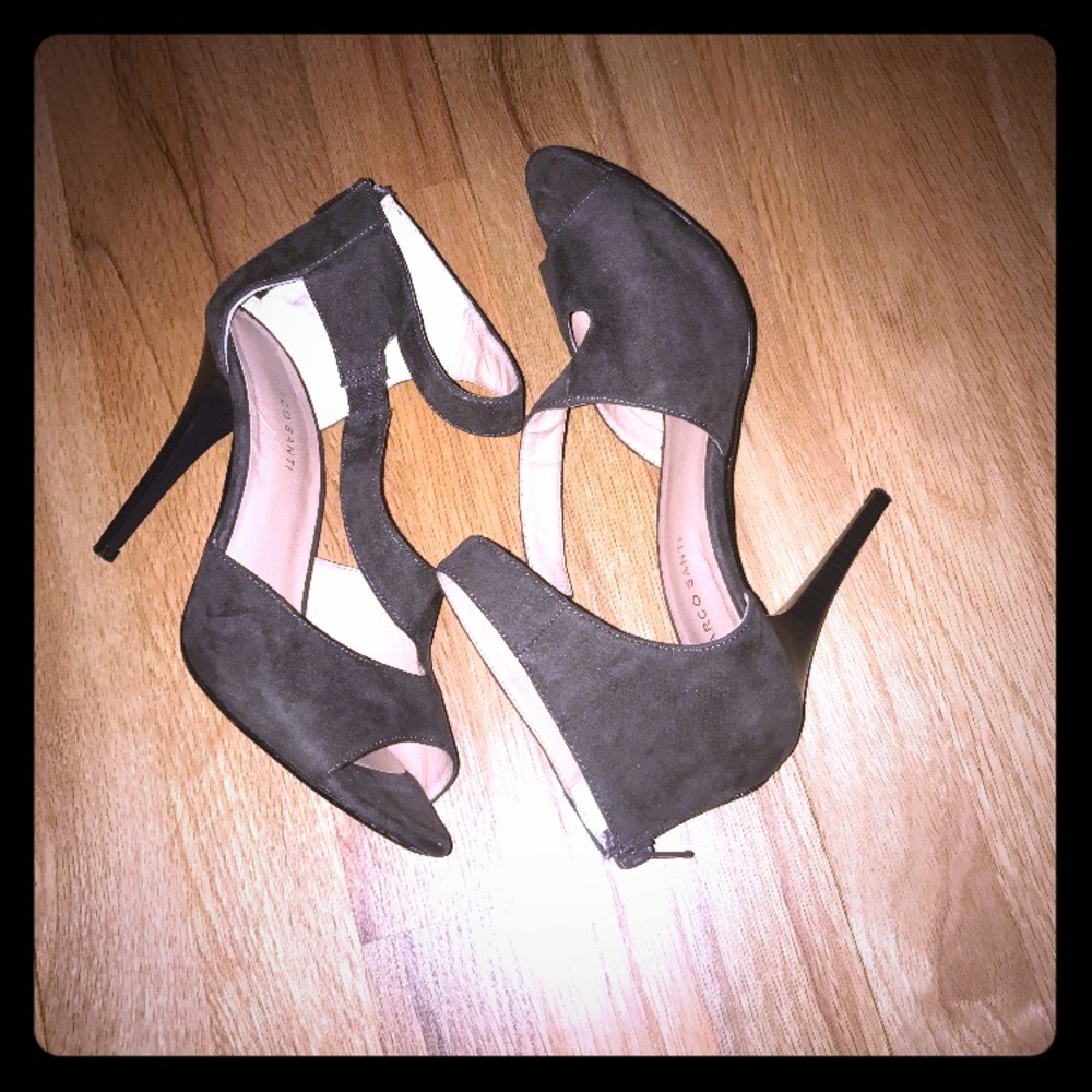 Marco Santi, Peep Toe Heels, Gray,  Size 7.5