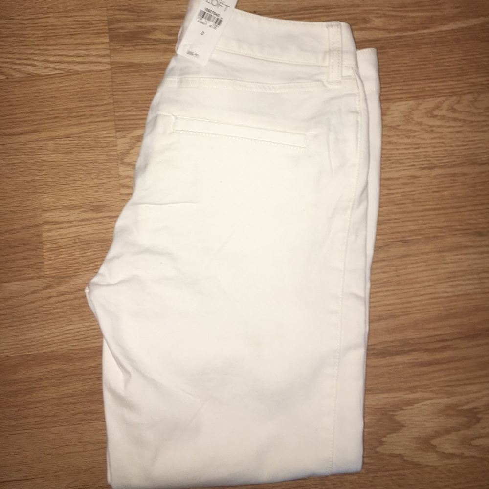 LOFT NWT cream white ankle pants