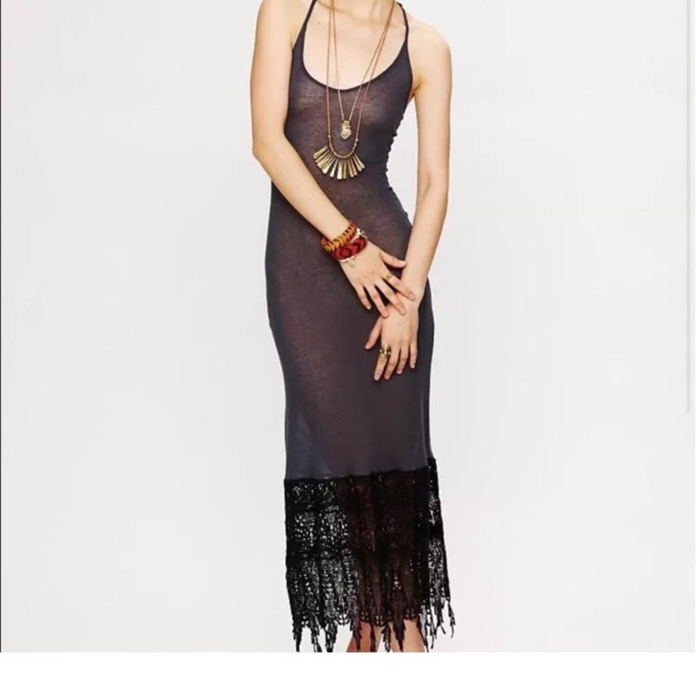 Free People Slub Crochet Maxi Dress
