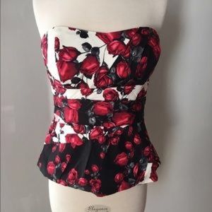 Red Rose Strapless bustier