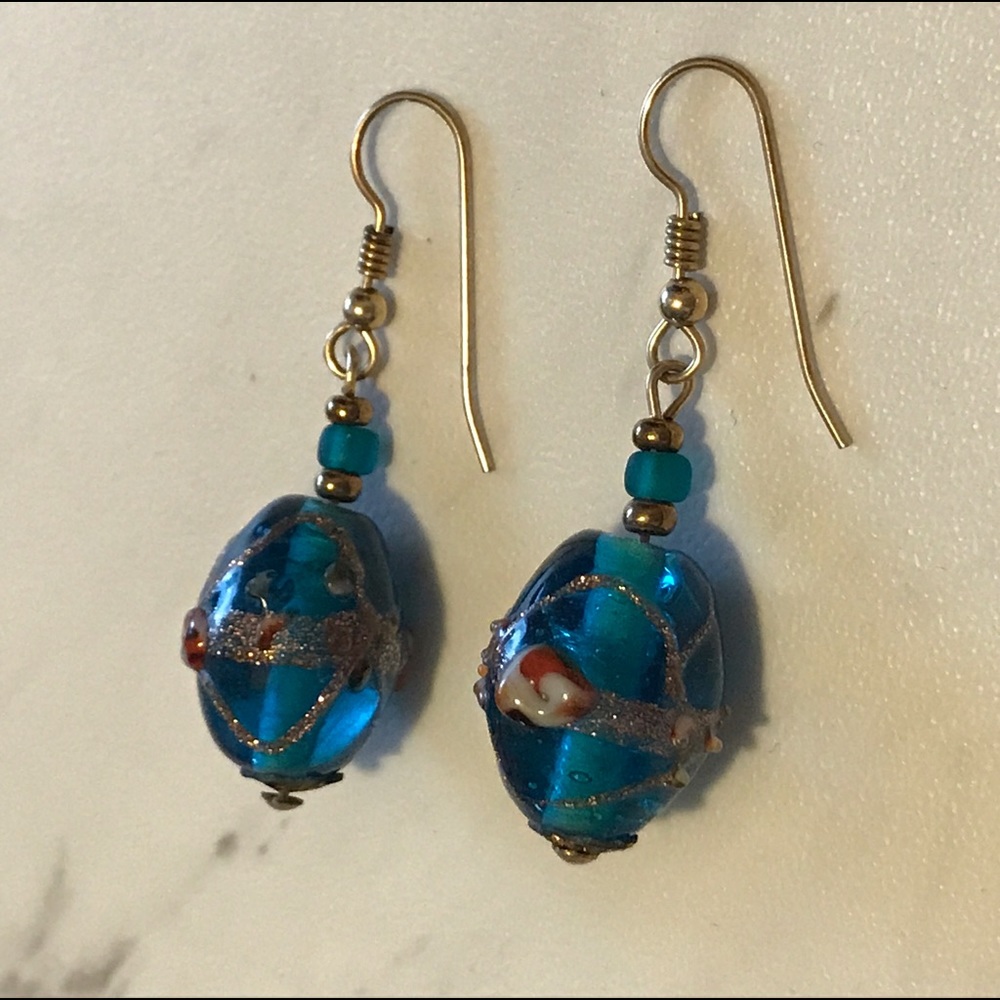 Vintage Italian Murano glass earrings.