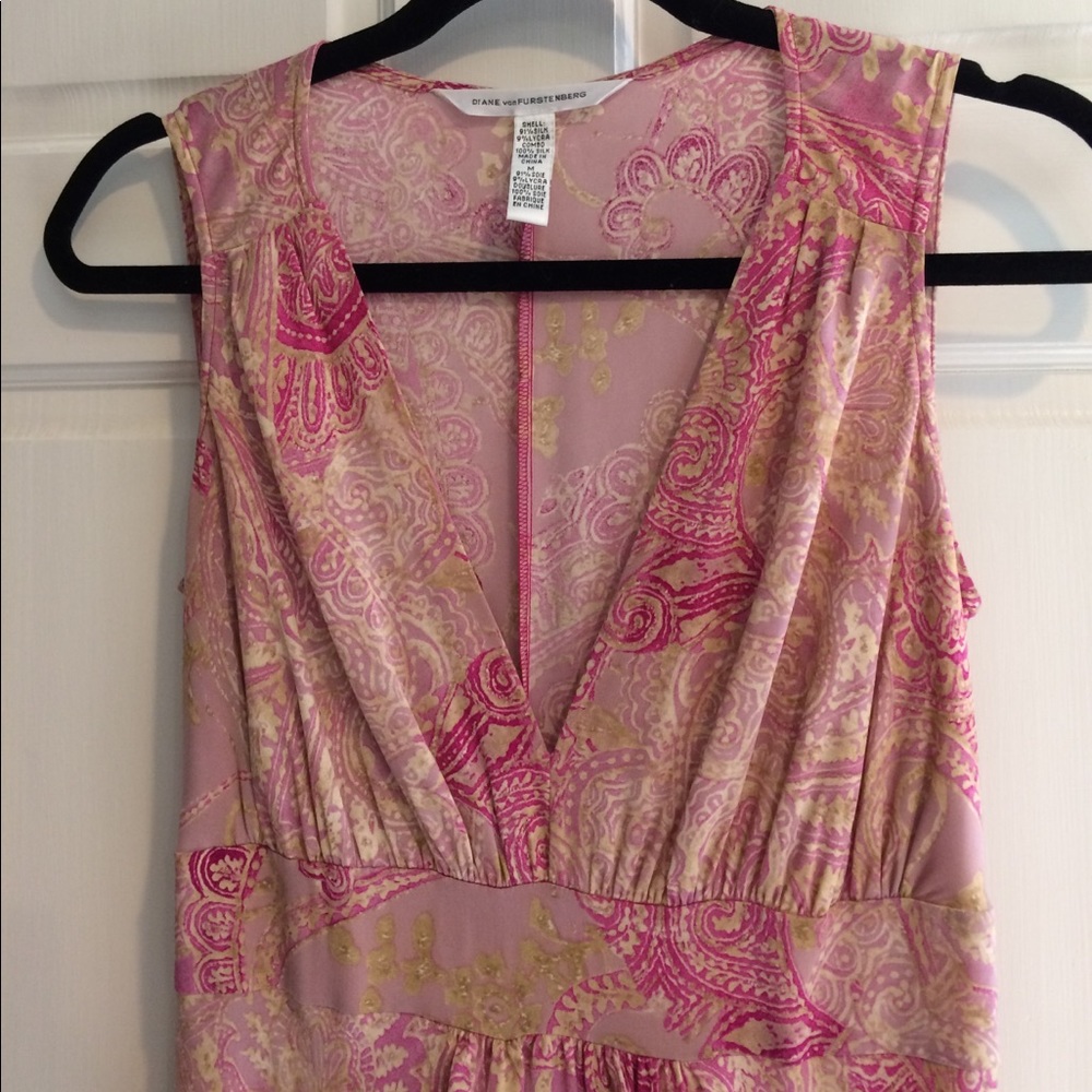 ONE WK SALE Diane Von Furstenburg silk dress sz M
