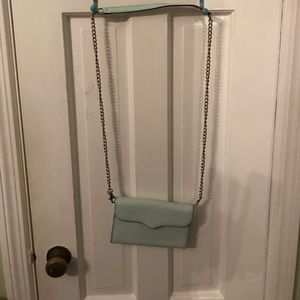 Rebecca Minkoff Wallet on a Chain Mint Green