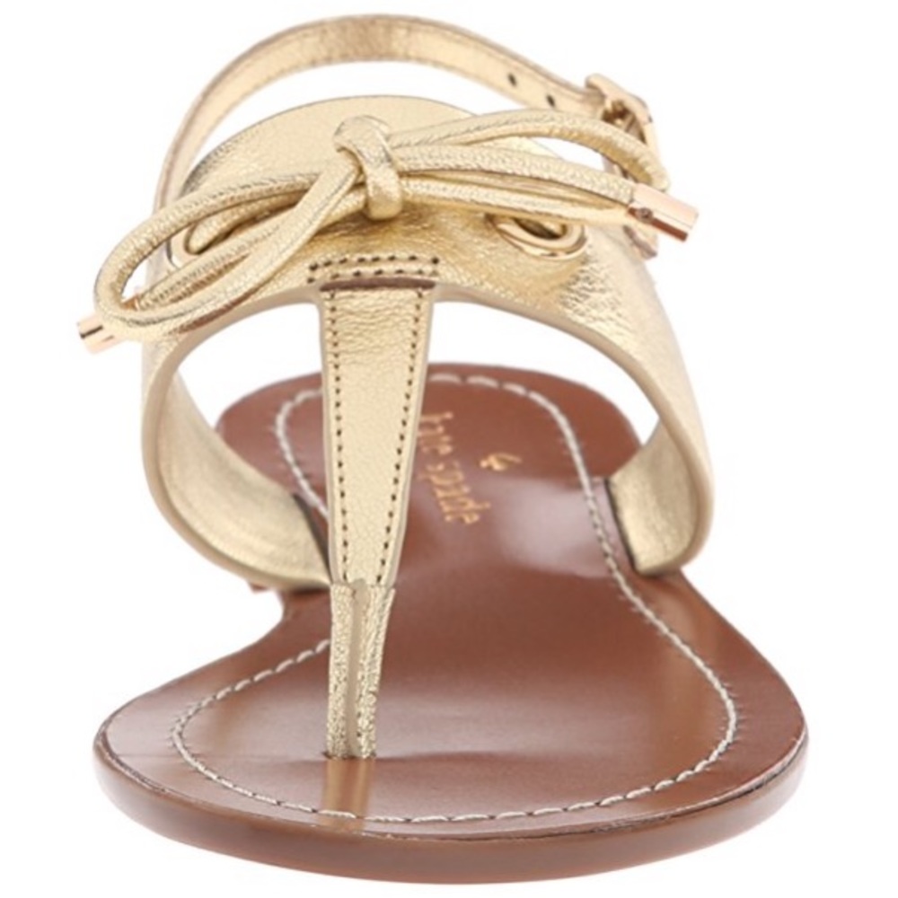 POOF💨Kate Spade Carolina Flat Sandal GOLD - Picture 2 of 5